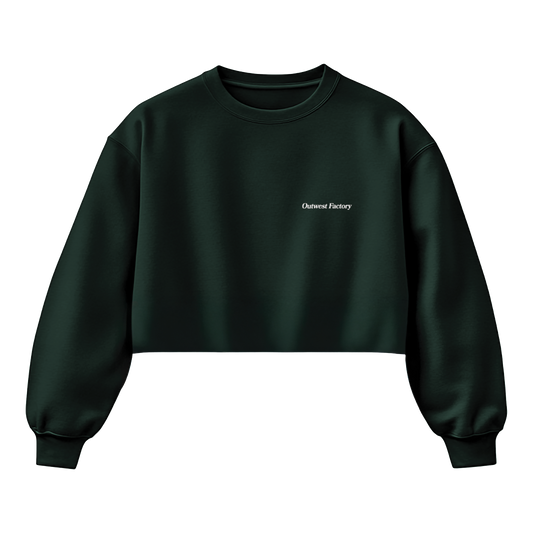 Outwest Factory Cropped Crew (Forest Green)
